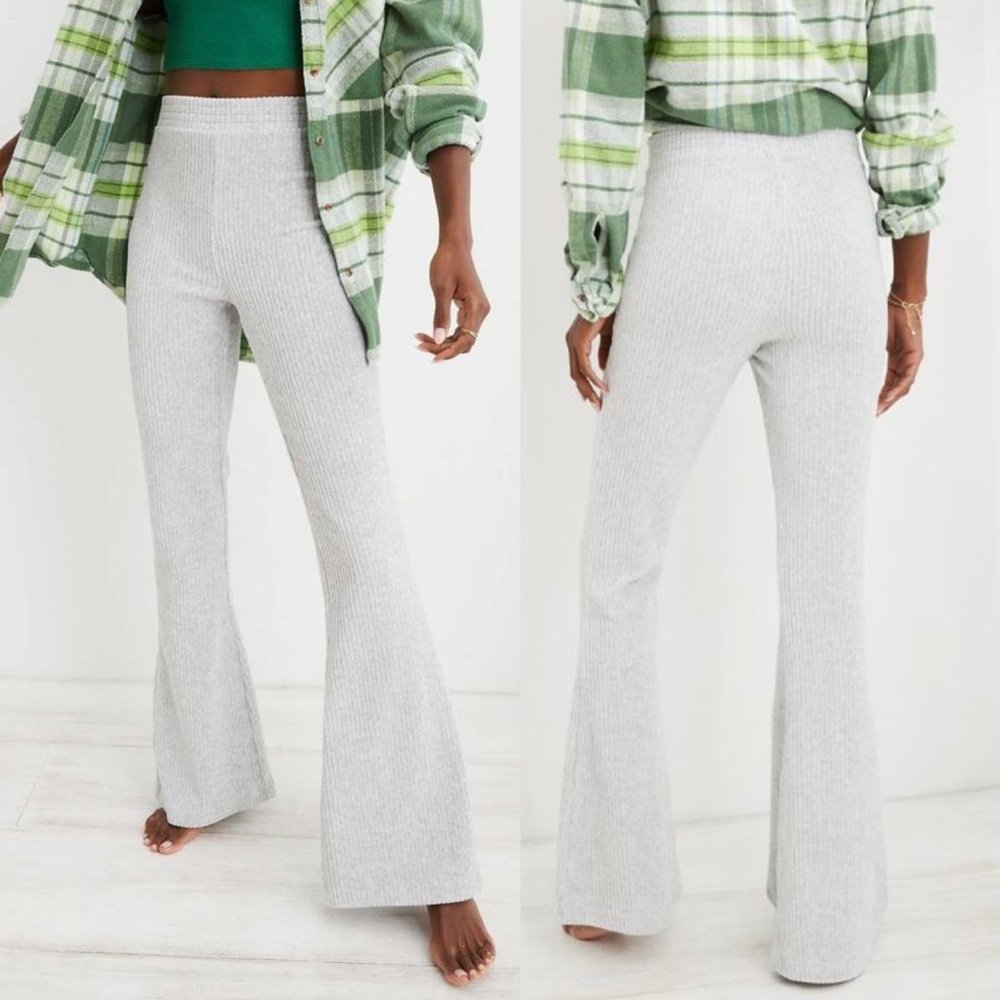 NWT Aerie Groove-On Velour High Waisted Flare Pant, XL